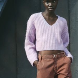 purple Zara sweater